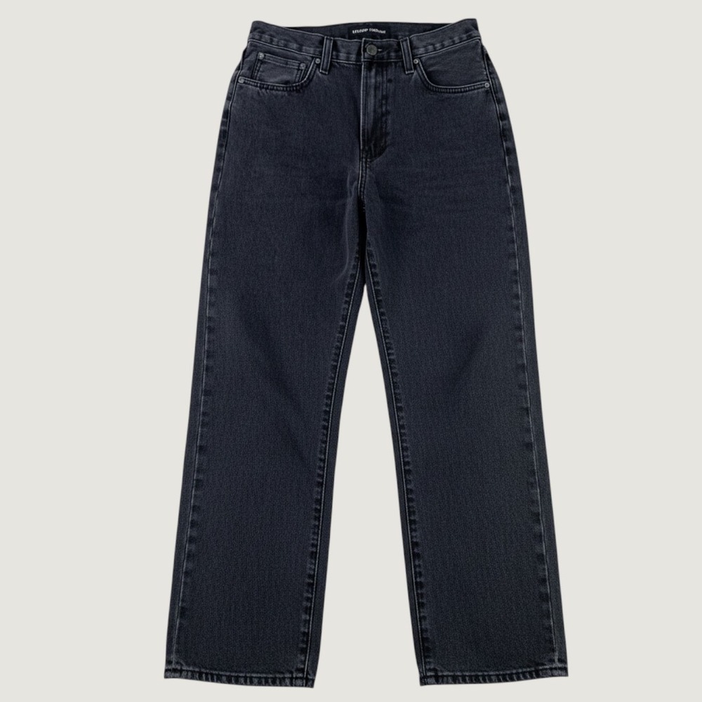 Denim Forum The 90s Marlo Hi-Rise Baggy Jeans Women 28 Black Denim Cotton